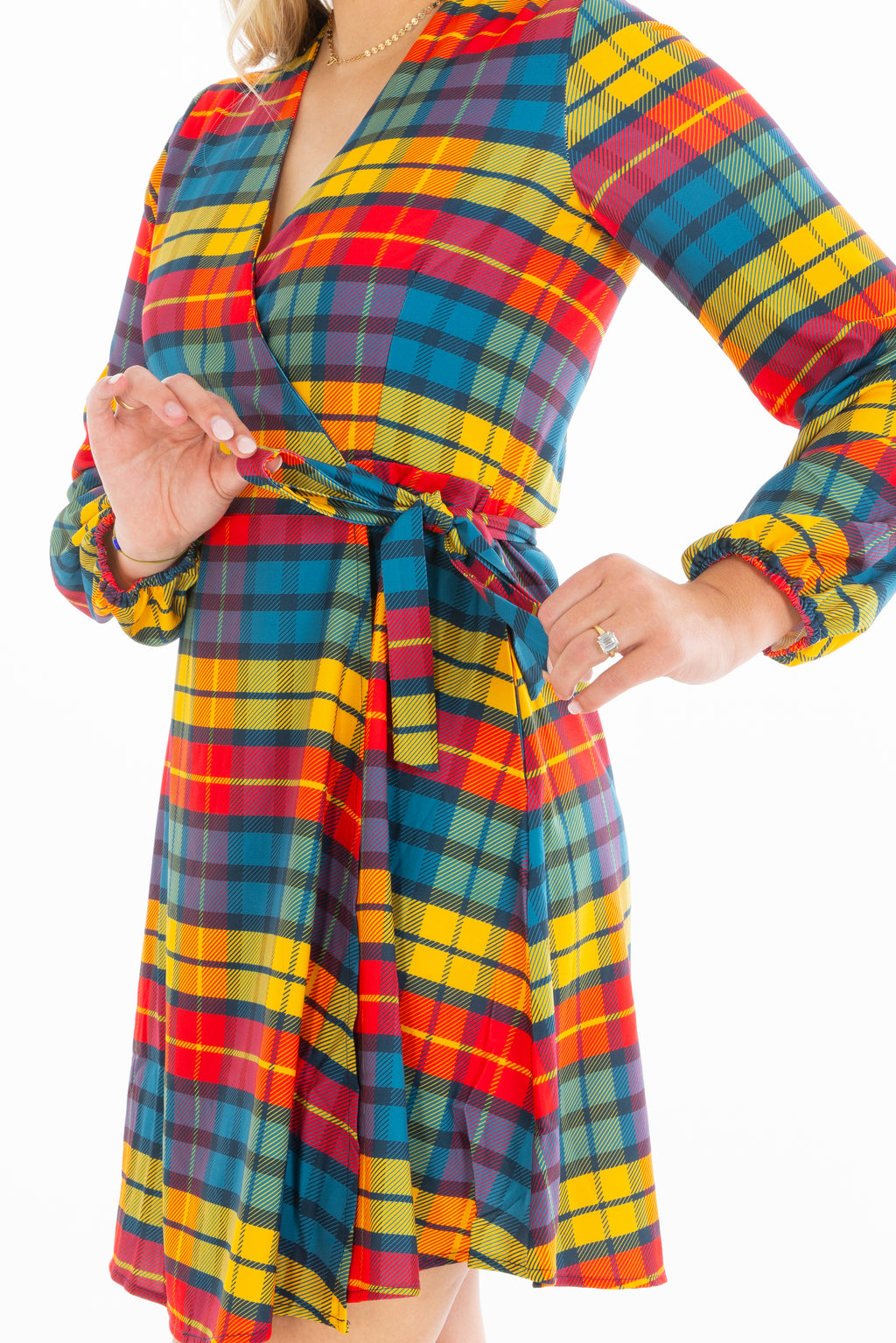 The Apple Cider | Fall Plaid Wrap Dress - Shinesty