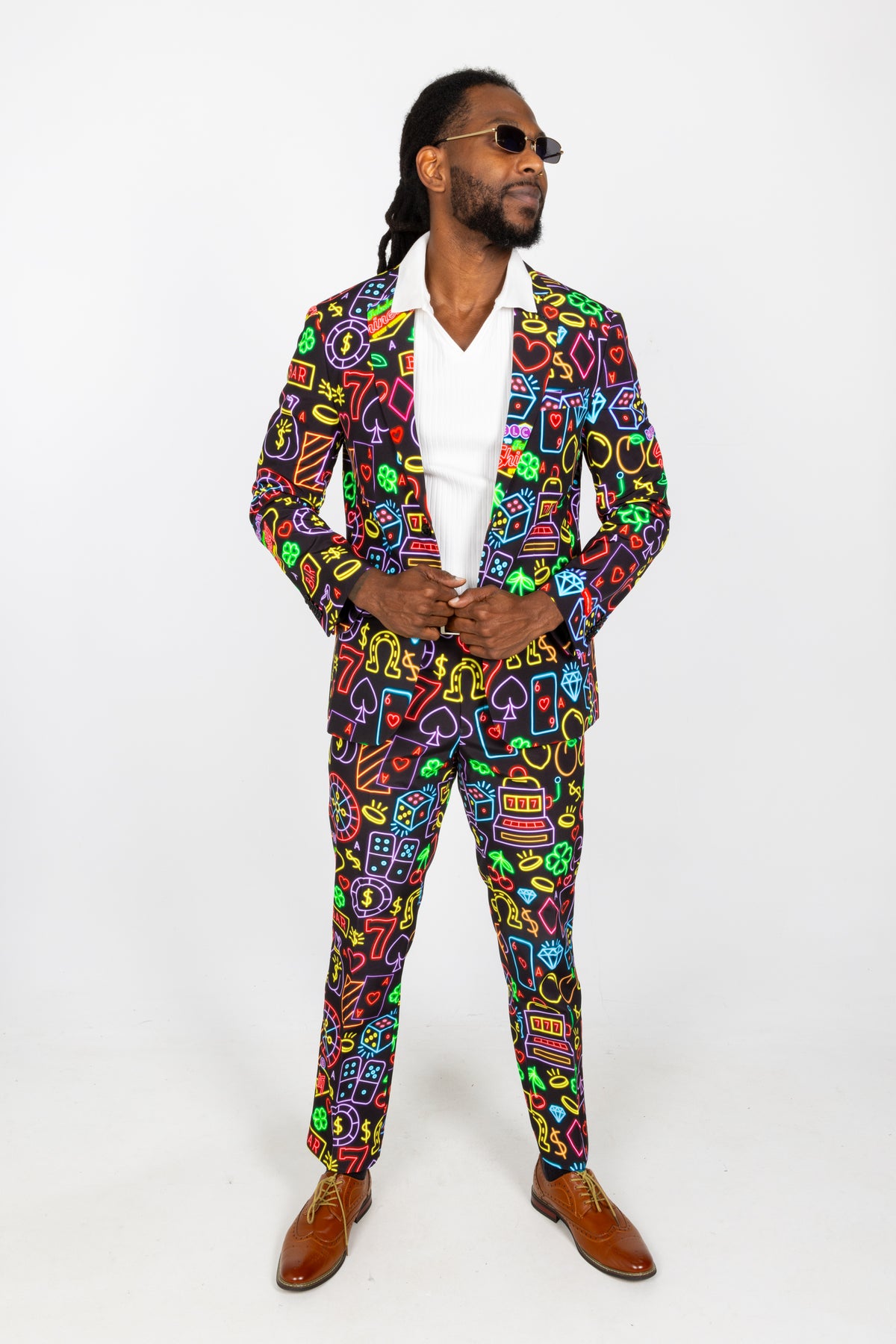 The Crown Casino | Neon Vegas Lights Suit - Shinesty