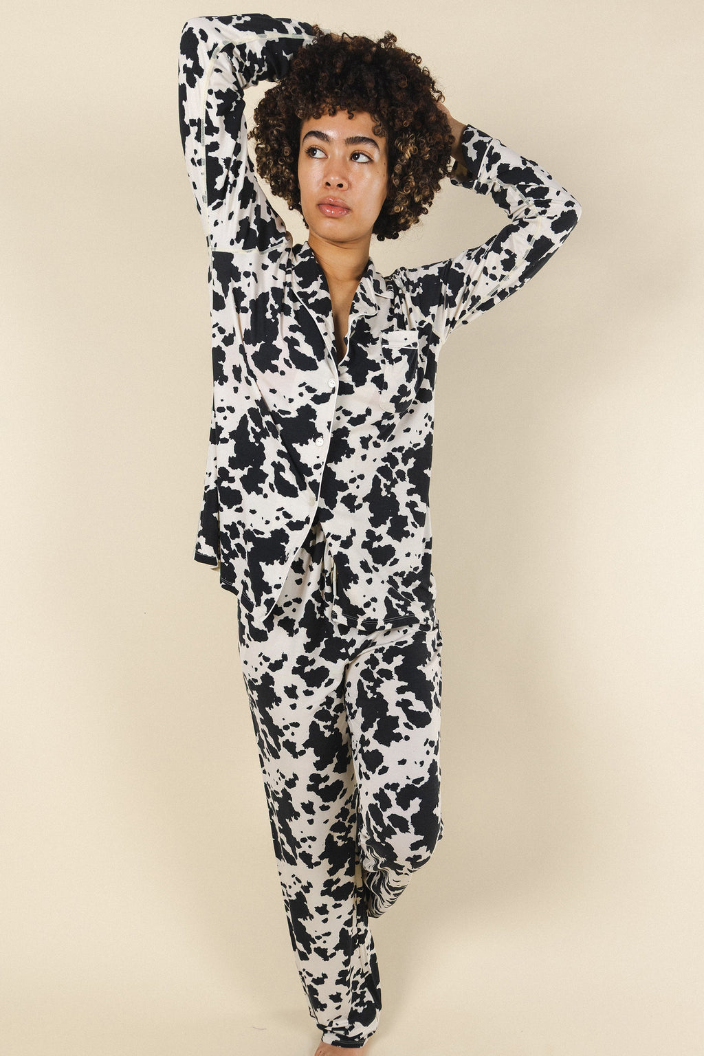 The Graze Escape | Cow Hide SleepDeep™ Women’s Long Sleeve Pajama Set - Shinesty