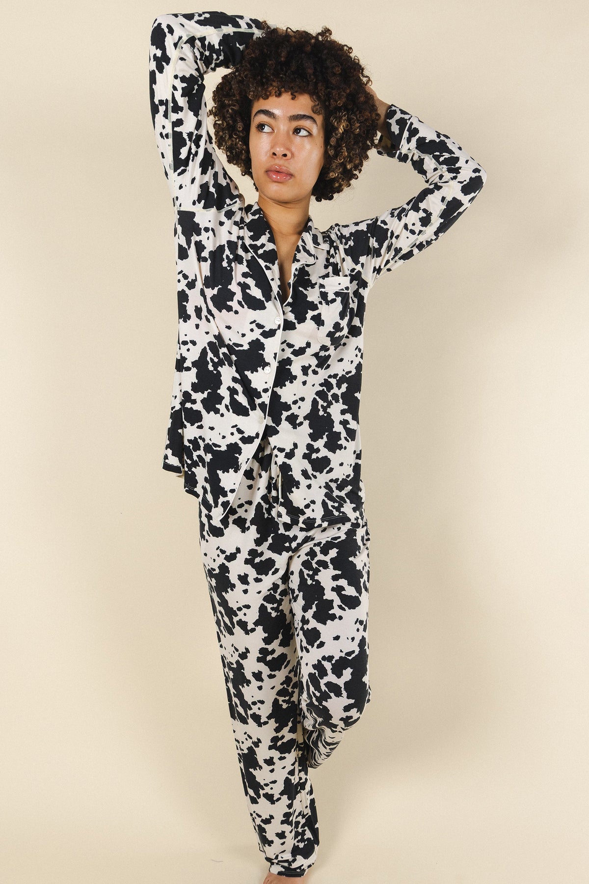 The Graze Escape | Cow Hide SleepDeep™ Women’s Long Sleeve Pajama Set - Shinesty