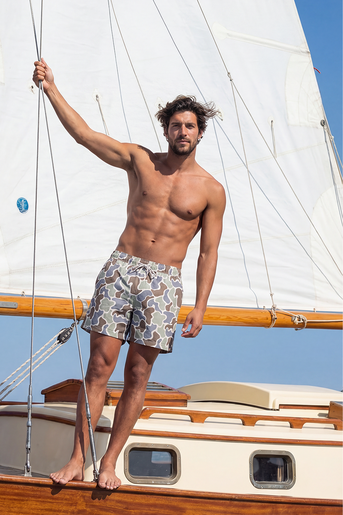 The Blender | Grey Duck Camo Ball Hammock® Pouch 5" Swim Trunks - Shinesty