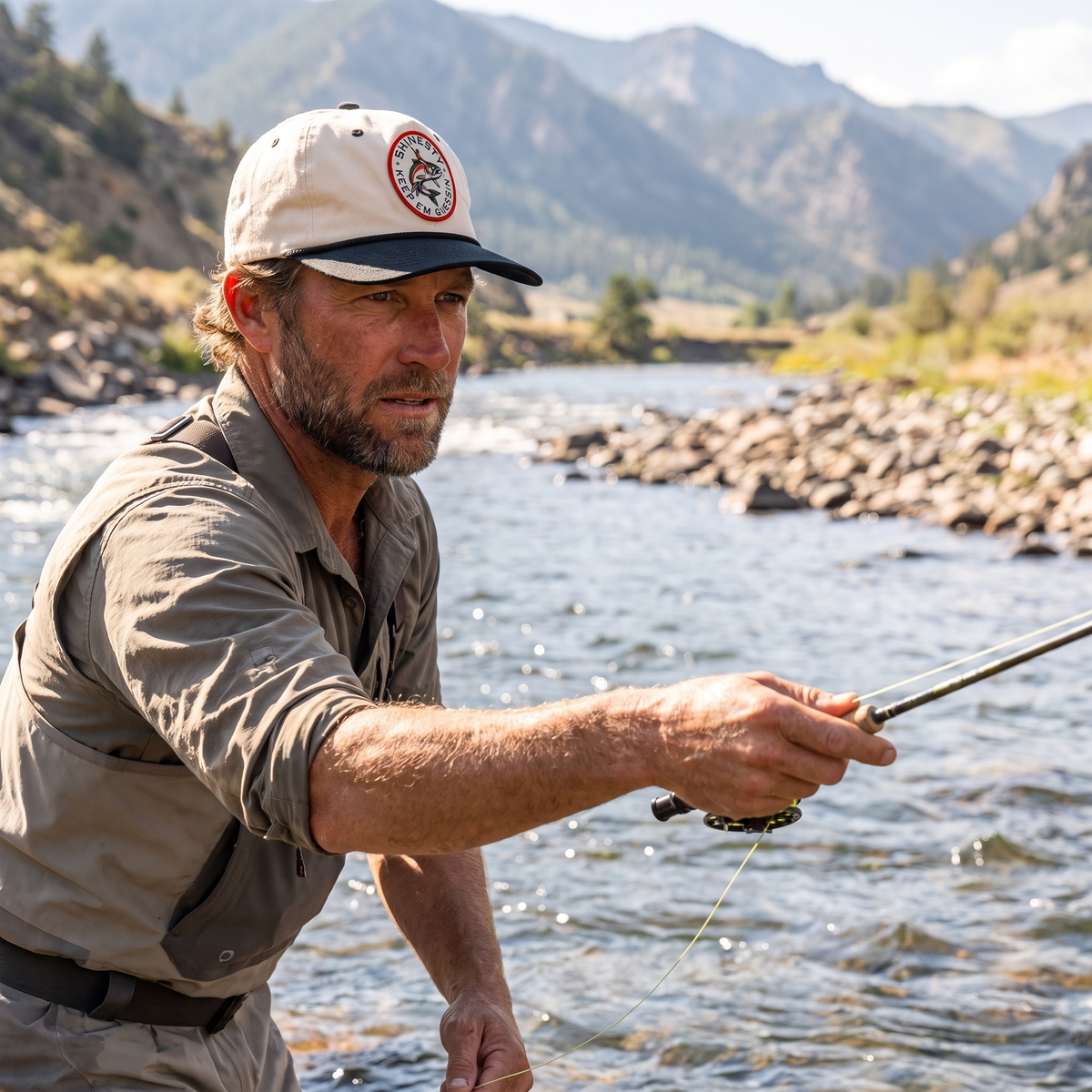 The Rowdy Angler | Fish Cowboy 5 Panel Canvas Hat - Shinesty