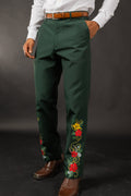 The Holiday Ham | Dark Green Holiday Placement Suit Pants - Shinesty