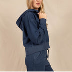 The Big Blue | Navy Goldilocks™ Women’s Half Zip Lounge Hoodie - Shinesty