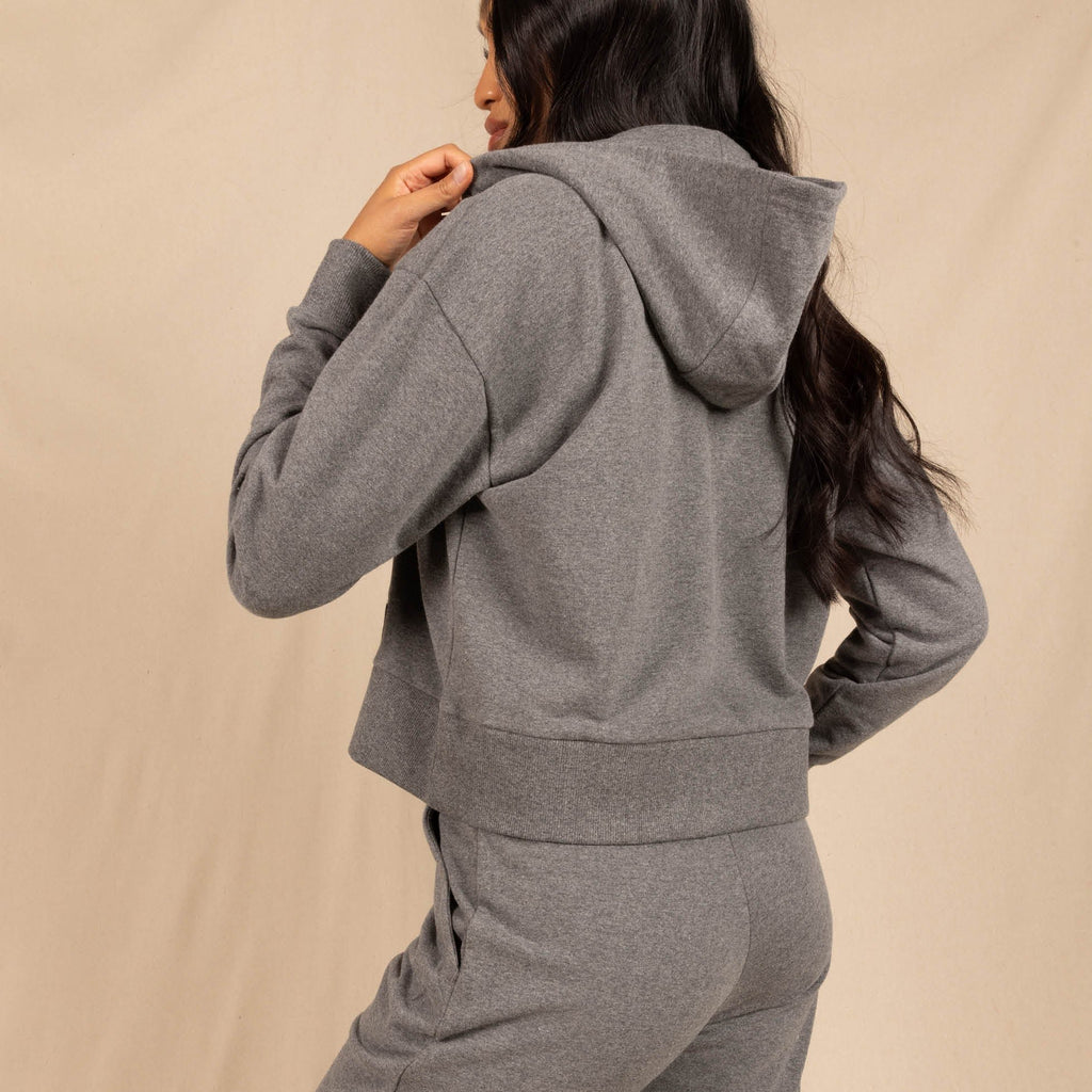 The Seattle Skyline | Grey Goldilocks™ Women’s Half Zip Lounge Hoodie - Shinesty