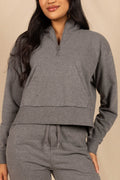 The Seattle Skyline | Grey Goldilocks™ Women’s Half Zip Lounge Hoodie - Shinesty