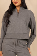 The Seattle Skyline | Grey Goldilocks™ Women’s Half Zip Lounge Hoodie - Shinesty