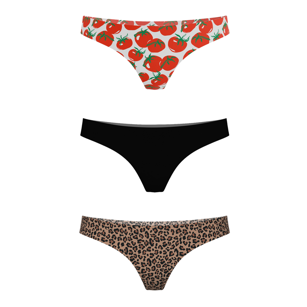 The For the Girls | Women's Thong Underwear 3 Pack - Shinesty