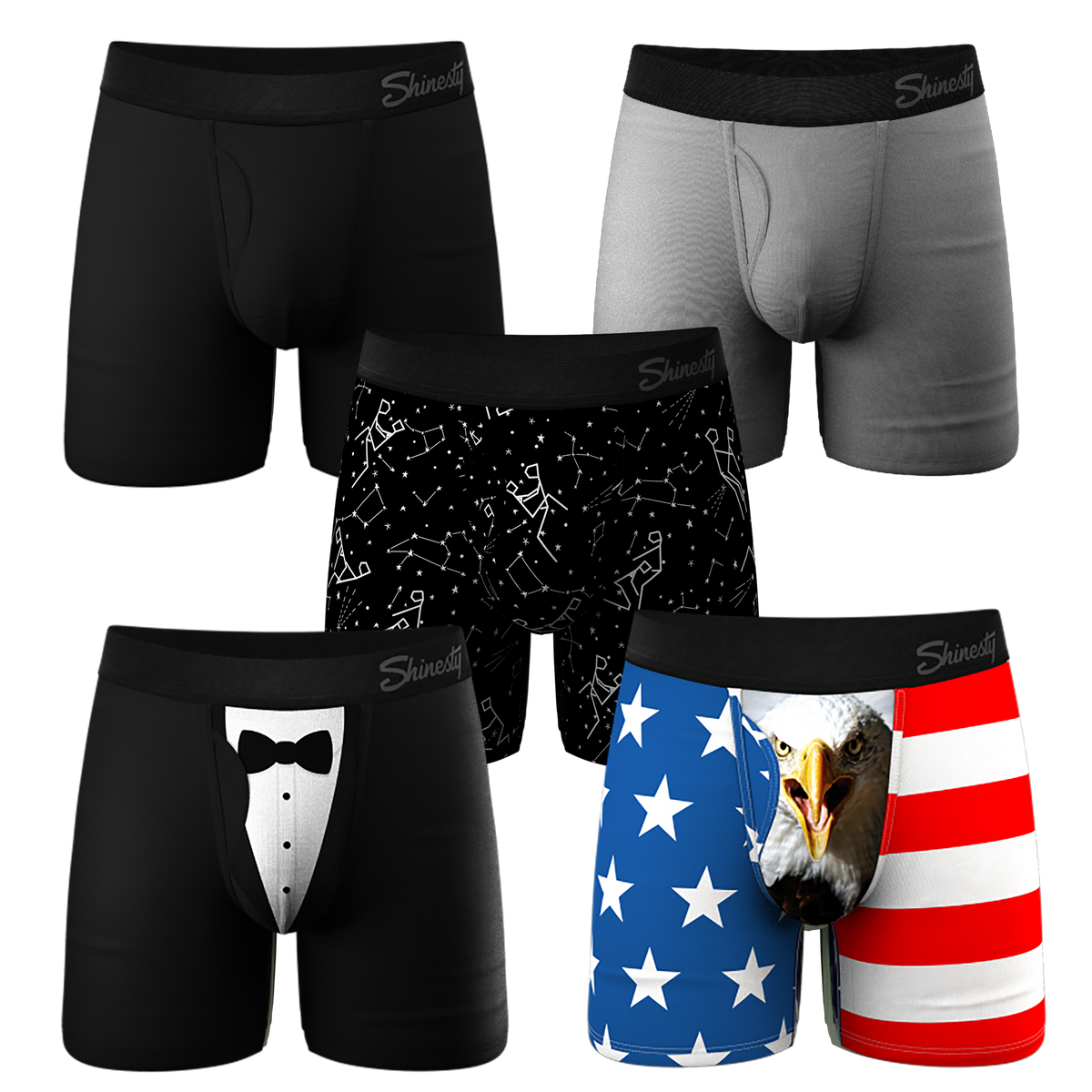 The Ultra Staples Mix | Ball Hammock® Pouch Boxer Briefs with Fly 5 Pack - Shinesty