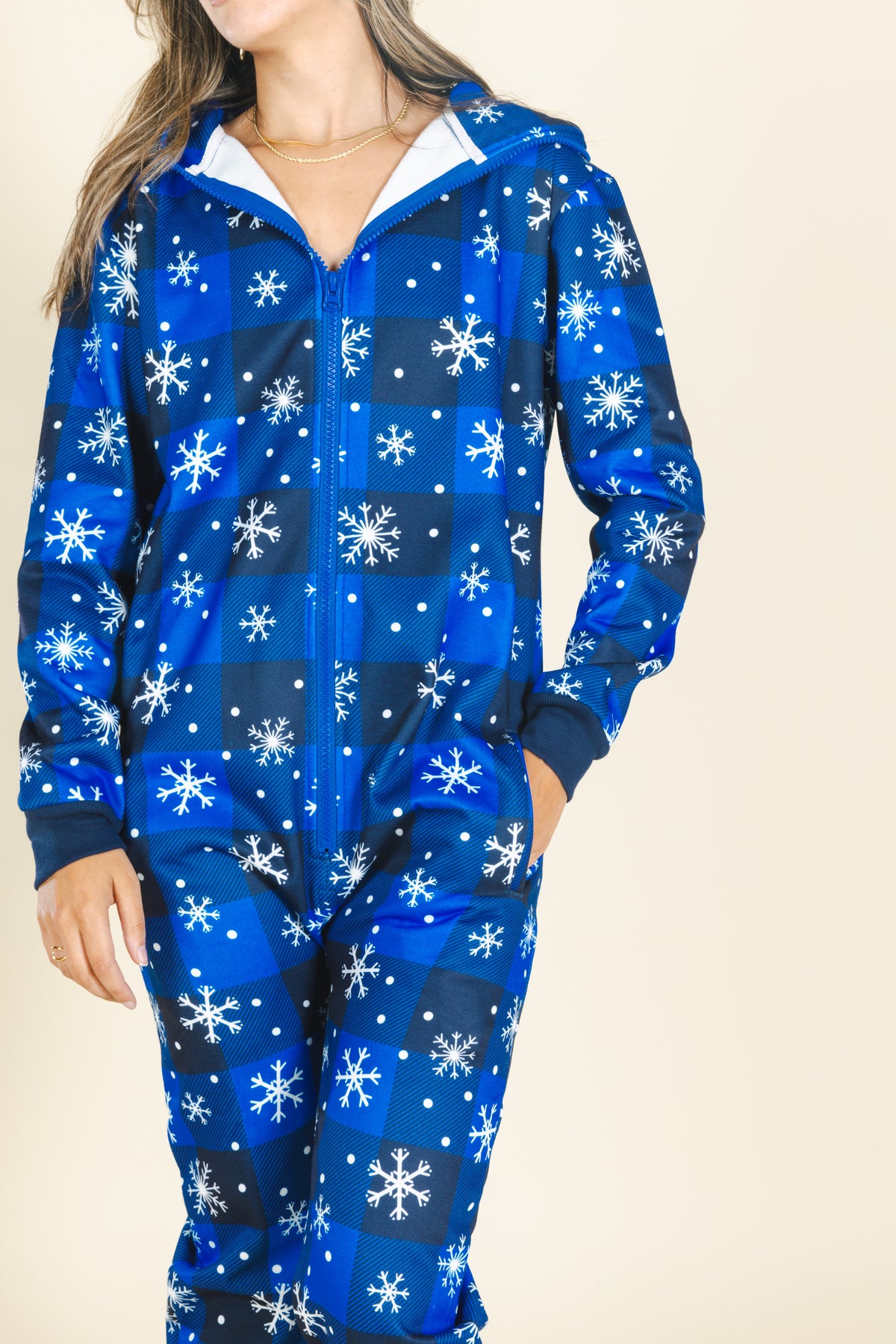 The In A Flurry | Snowflake Buffalo Check Onesie - Shinesty