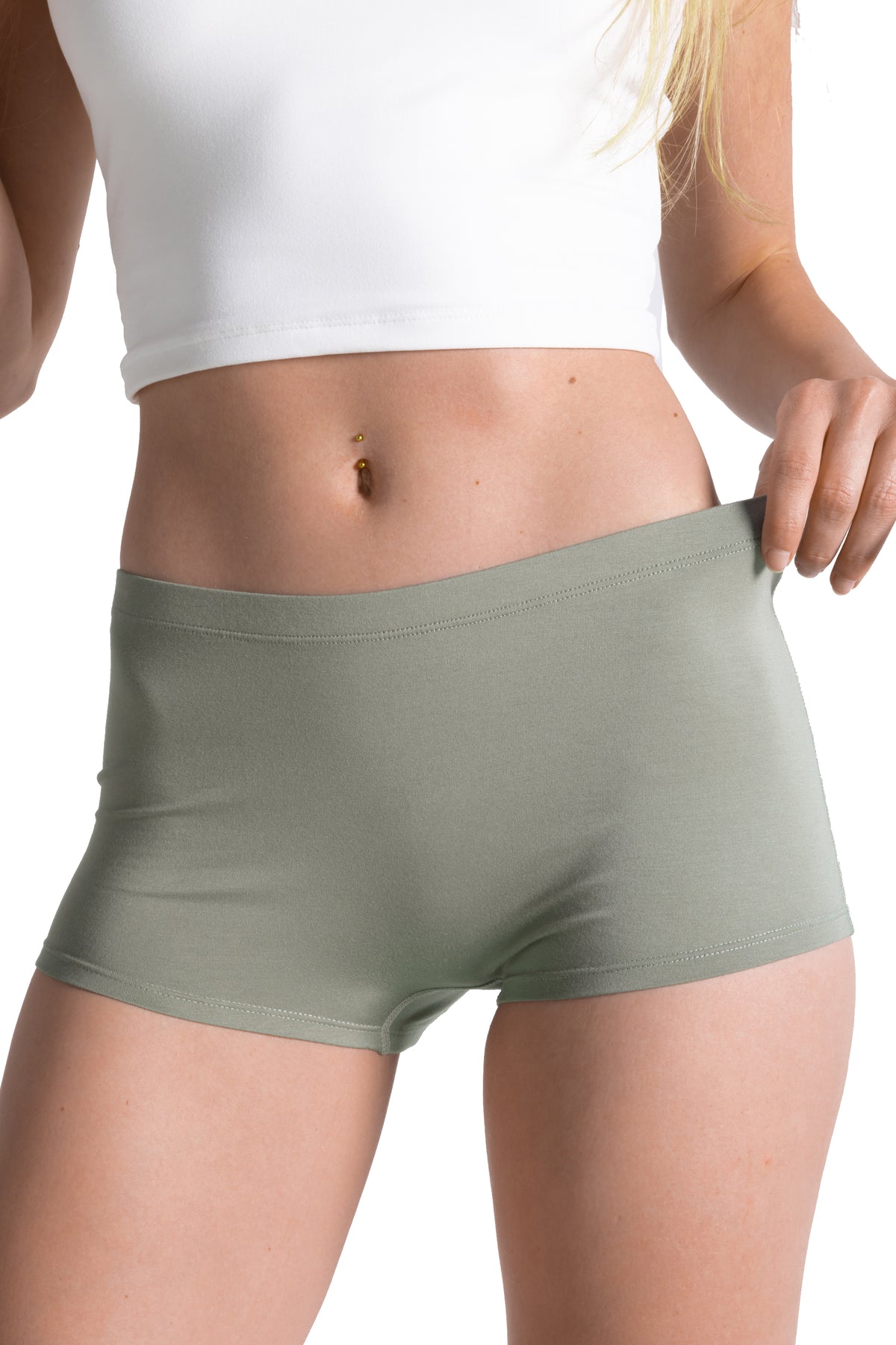 The Manzanilla | Olive Green Modal Boyshort Underwear - Shinesty