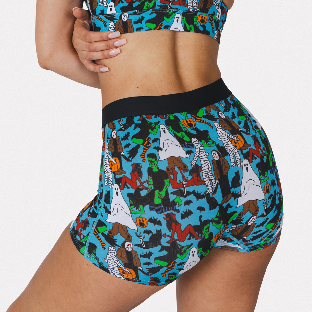 The Monster Smash | Halloween Characters Women’s Boxers - Shinesty