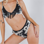 The Graze Escape | Cow Hide Fringe Cheeky Underwear - Shinesty