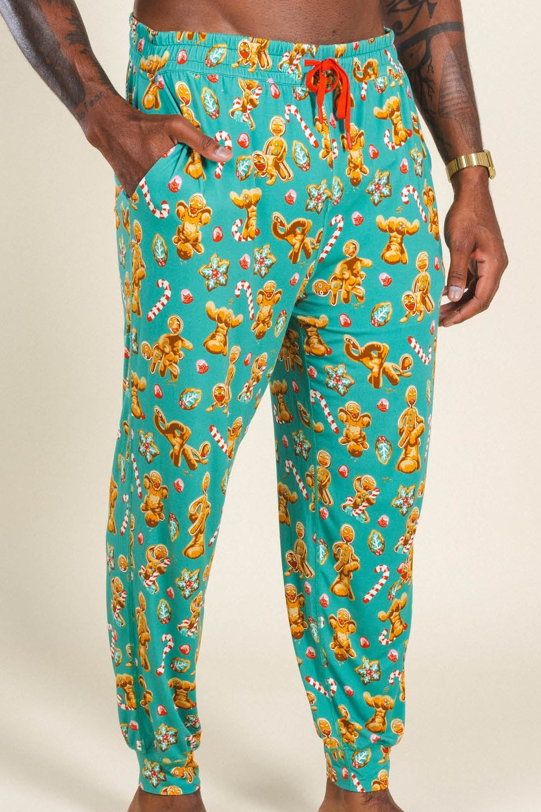 The Ginger Rail | Gingerbread SleepDeep™ Men’s Pajama Joggers - Shinesty