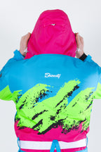 The Park Rat | Men's Neon Spray Design Retro One Piece Ski Suit - Shinesty