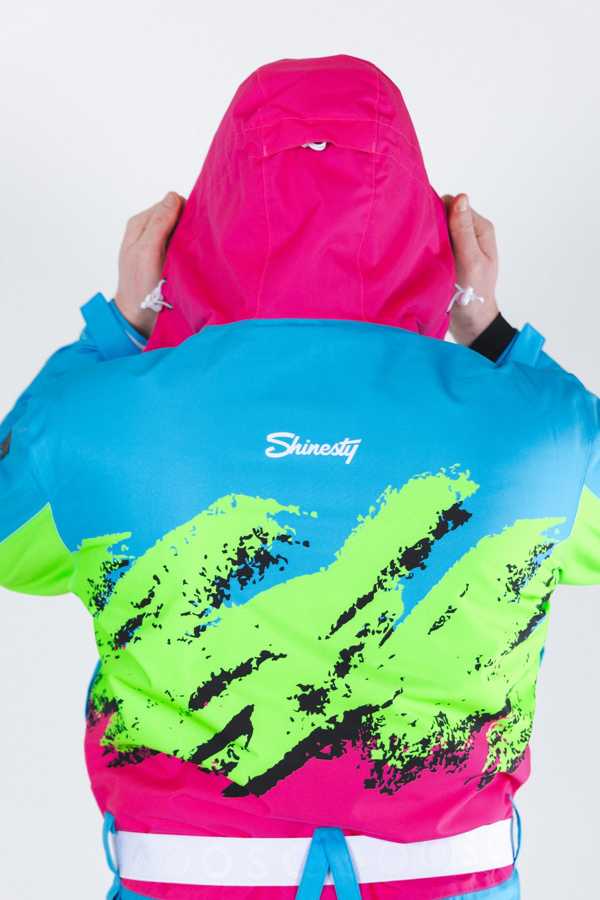 The Park Rat | Men's Neon Spray Design Retro One Piece Ski Suit - Shinesty