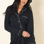 The Threat Level Midnight | Black SleepDeep™ Women’s Long Sleeve Pajama Set - Shinesty