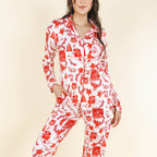 The Santa Slays | Christmas Toile SleepDeep™ Women’s Long Sleeve Pajama Set - Shinesty