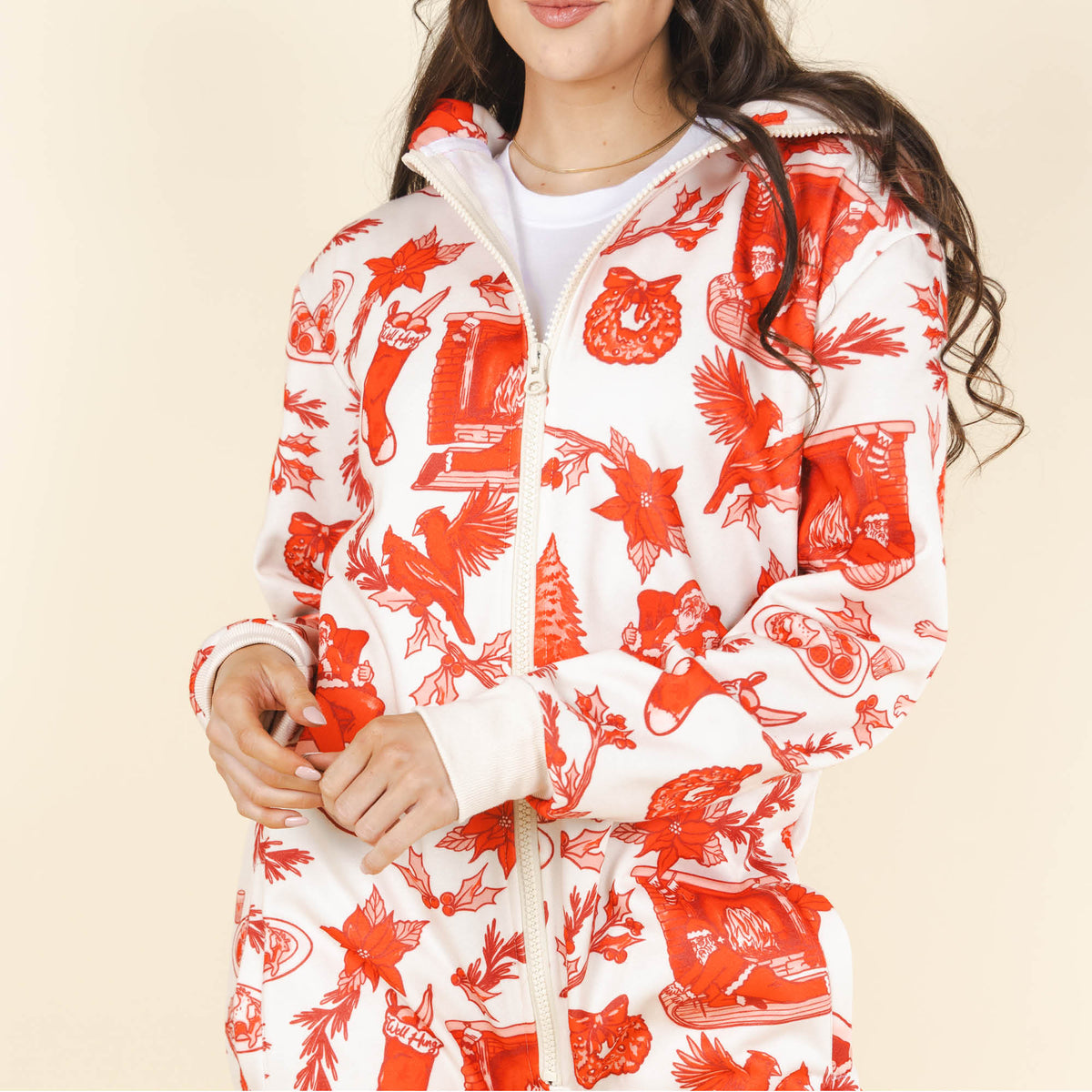 The Santa Slays | Ladies Unisex Christmas Toile Onesie - Shinesty