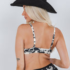 The Graze Escape | Cow Hide Fringe Triangle Bralette - Shinesty