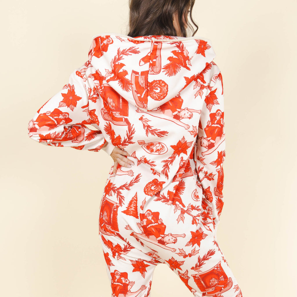 The Santa Slays | Ladies Unisex Christmas Toile Onesie - Shinesty