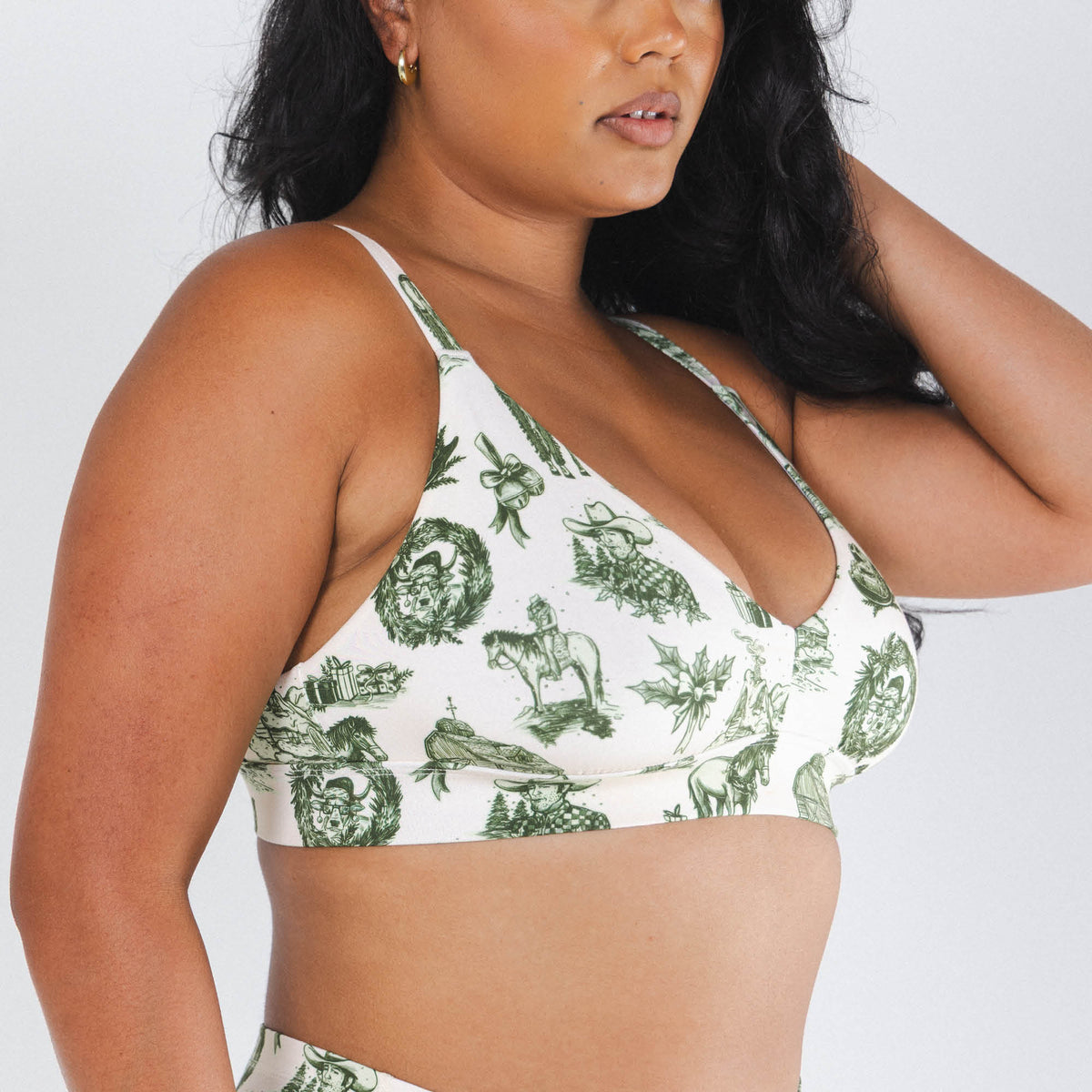 The Western Wonderland | Western Toile Boob Hammock™ Plunge Bralette - Shinesty