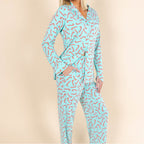 The Peppermint Pimp Canes | Candy Cane SleepDeep™ Women’s Long Sleeve Pajama Set - Shinesty