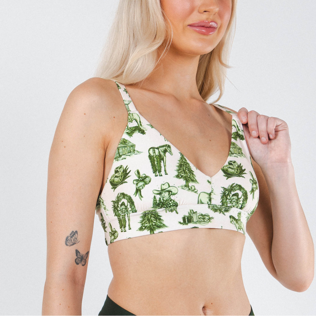 The Western Wonderland | Western Toile Boob Hammock™ Plunge Bralette - Shinesty