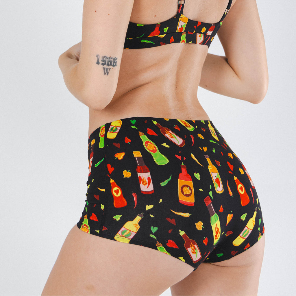 The Gotcha Sriracha | Hot Sauce Modal Boyshort Underwear - Shinesty