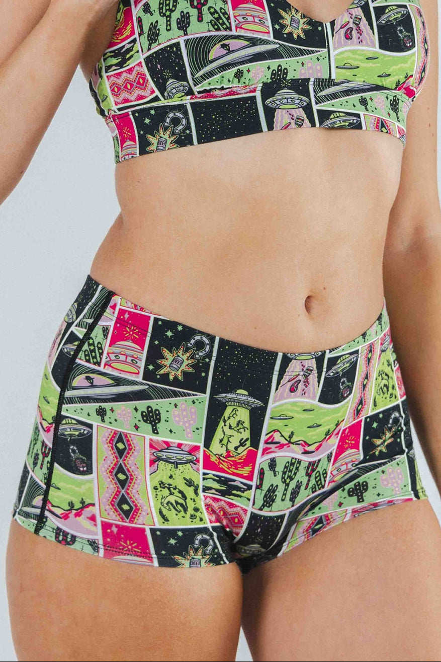 The Area 51 | Retro-Futuristic Alien Modal Boyshort Underwear - Shinesty