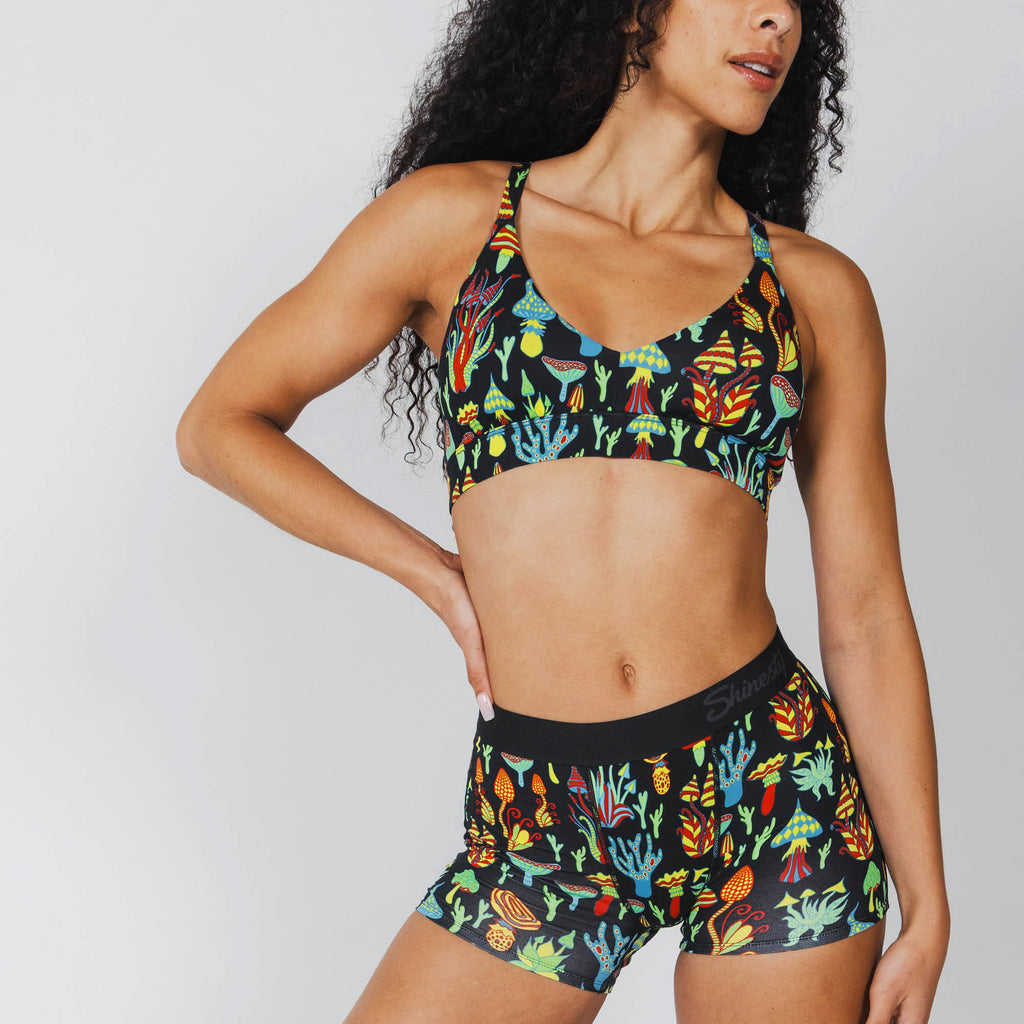 The Super Shroom | Neon Mushrooms Women’s Boxers - Shinesty