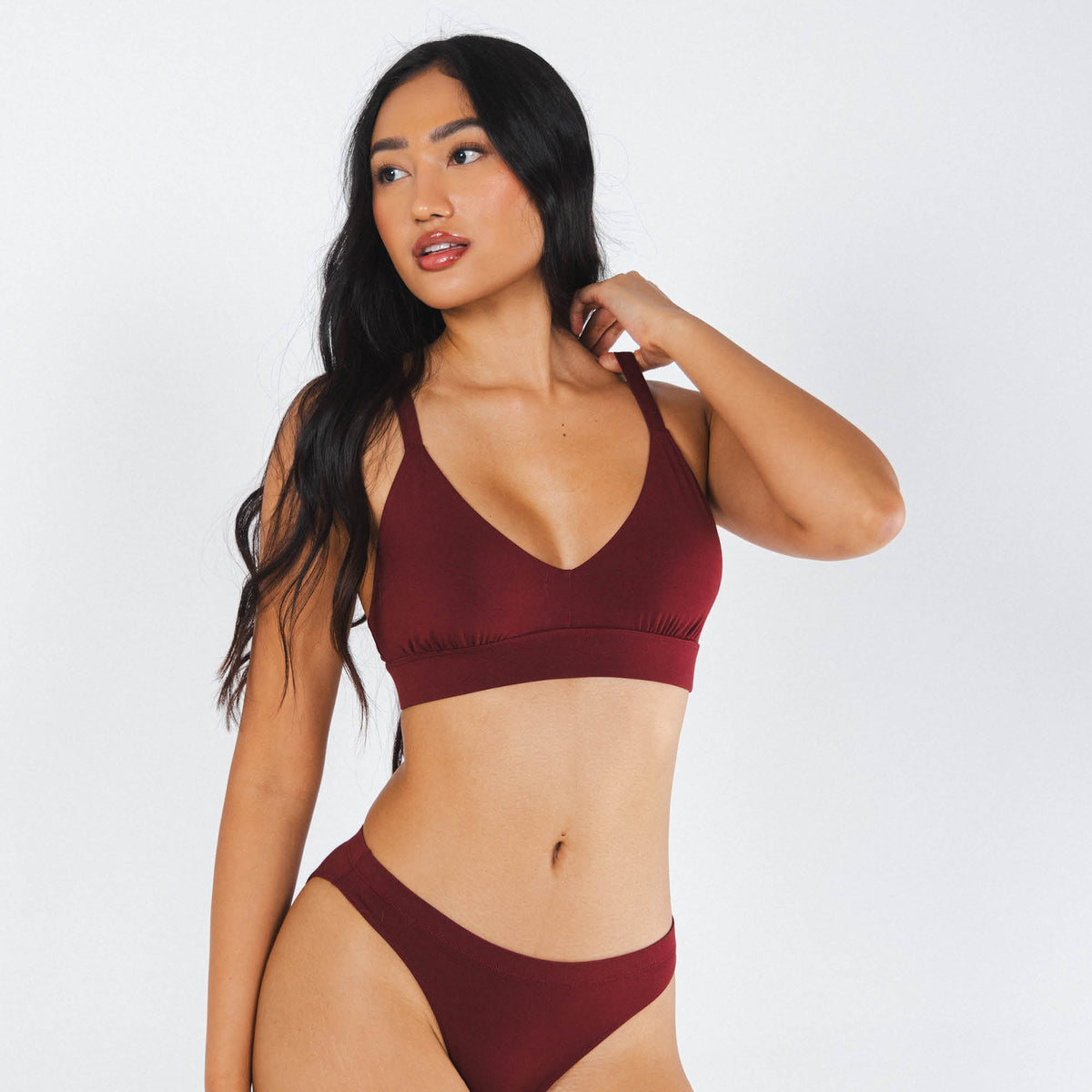 The Sommelier | Burgundy Boob Hammock™ Plunge Bralette - Shinesty