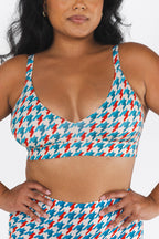 The Swanky | Retro Houndstooth Boob Hammock™ Plunge Bralette - Shinesty