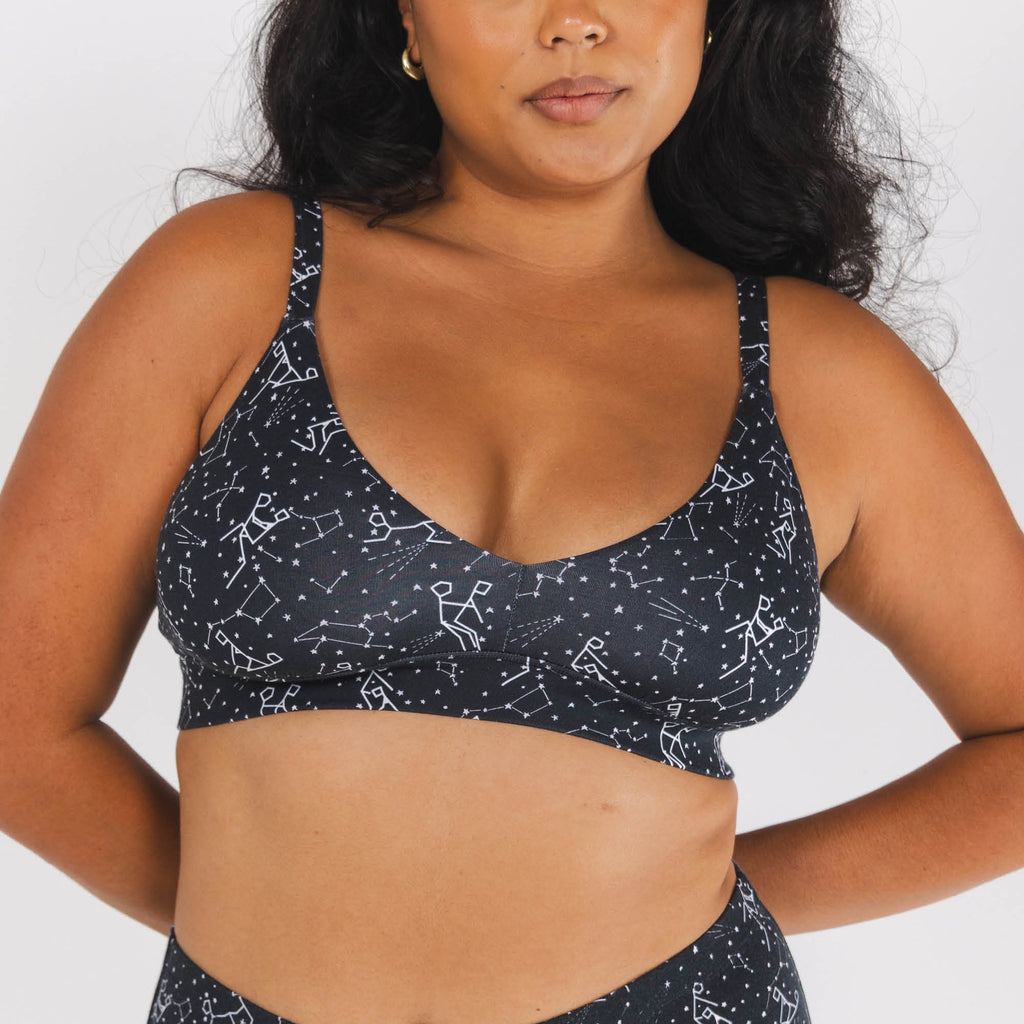 The Big Bang | Glow in the Dark Constellation Boob Hammock™ Plunge Bralette - Shinesty