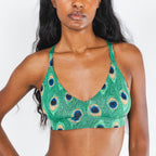The Fancy Feather | Peacock Boob Hammock™ Plunge Bralette - Shinesty