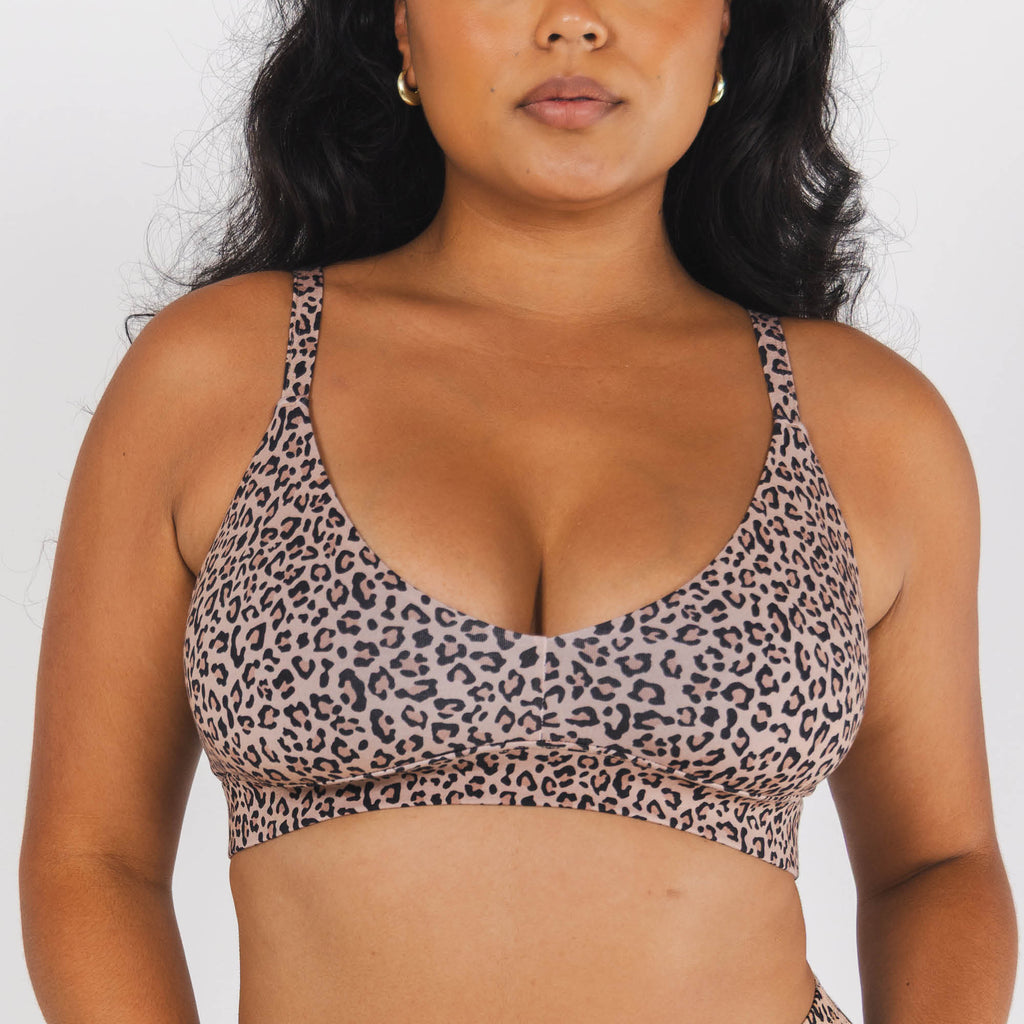 The Wild Cat | Leopard Print Boob Hammock™ Plunge Bralette - Shinesty