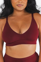 The Sommelier | Burgundy Boob Hammock™ Plunge Bralette - Shinesty