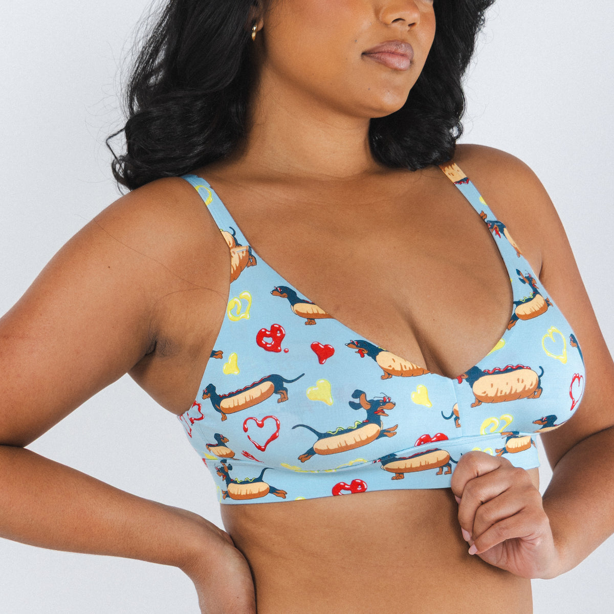 The Lovely Wiener | Wiener Dogs Boob Hammock™ Plunge Bralette - Shinesty