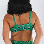 The Fancy Feather | Peacock Boob Hammock™ Plunge Bralette - Shinesty