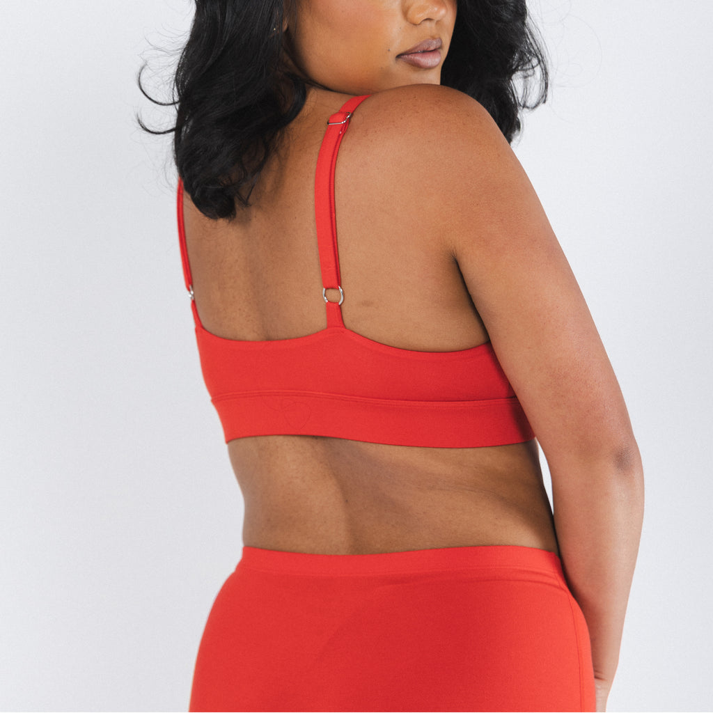 The Maraschino | Flame Scarlet Red Boob Hammock™ Plunge Bralette - Shinesty