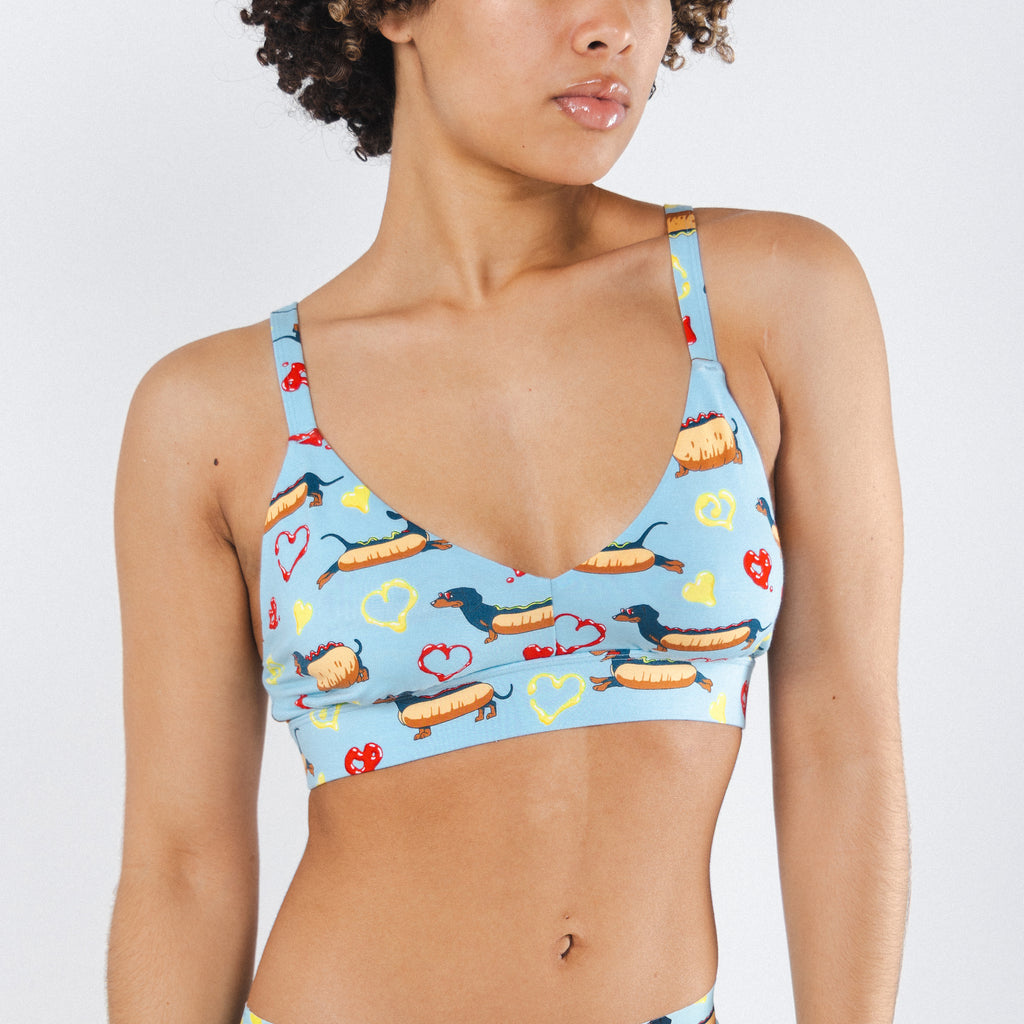The Lovely Wiener | Wiener Dogs Boob Hammock™ Plunge Bralette - Shinesty
