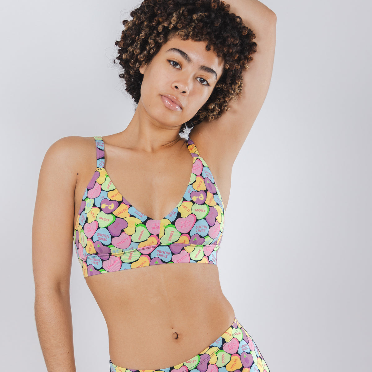 The Candy Crush | Candy Hearts Boob Hammock™ Plunge Bralette - Shinesty