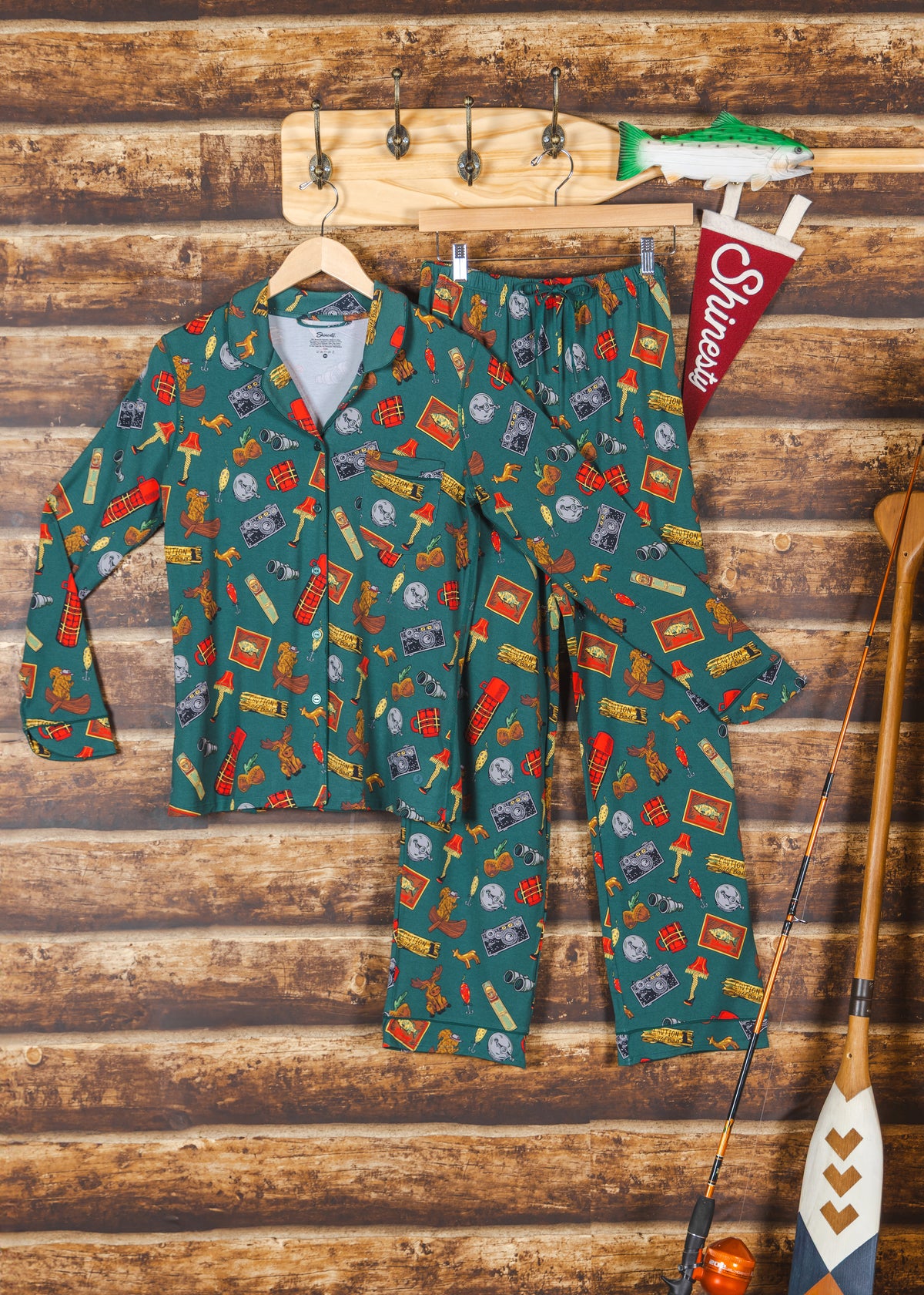The Cabin Core | Evergreen Cabin SleepDeep™ Women’s Long Sleeve Pajama Set - Shinesty