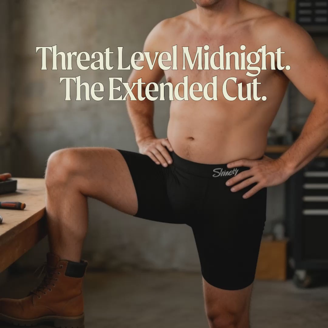 The Threat Level Midnight | Black Ball Hammock® Boxer - Long Leg - Shinesty