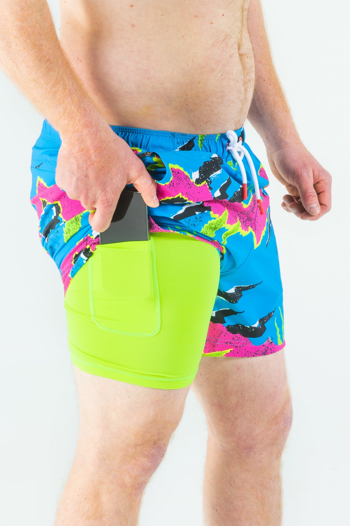The Melted Popsicle | Retro Neon Ball Hammock® Pouch 5" Swim Trunks - Shinesty