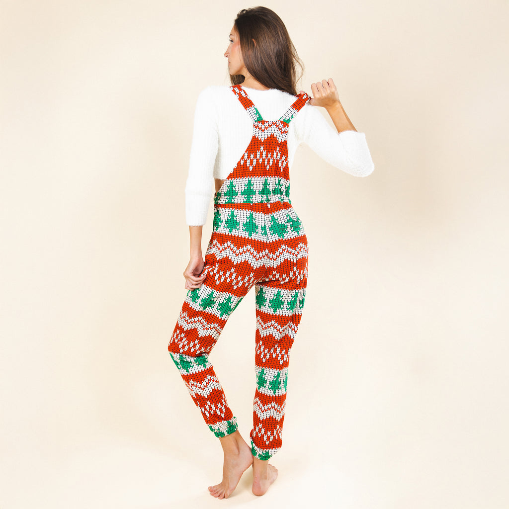 The Red Ryder | Fair Isle Knit Print Women's Pajamaralls® - Shinesty
