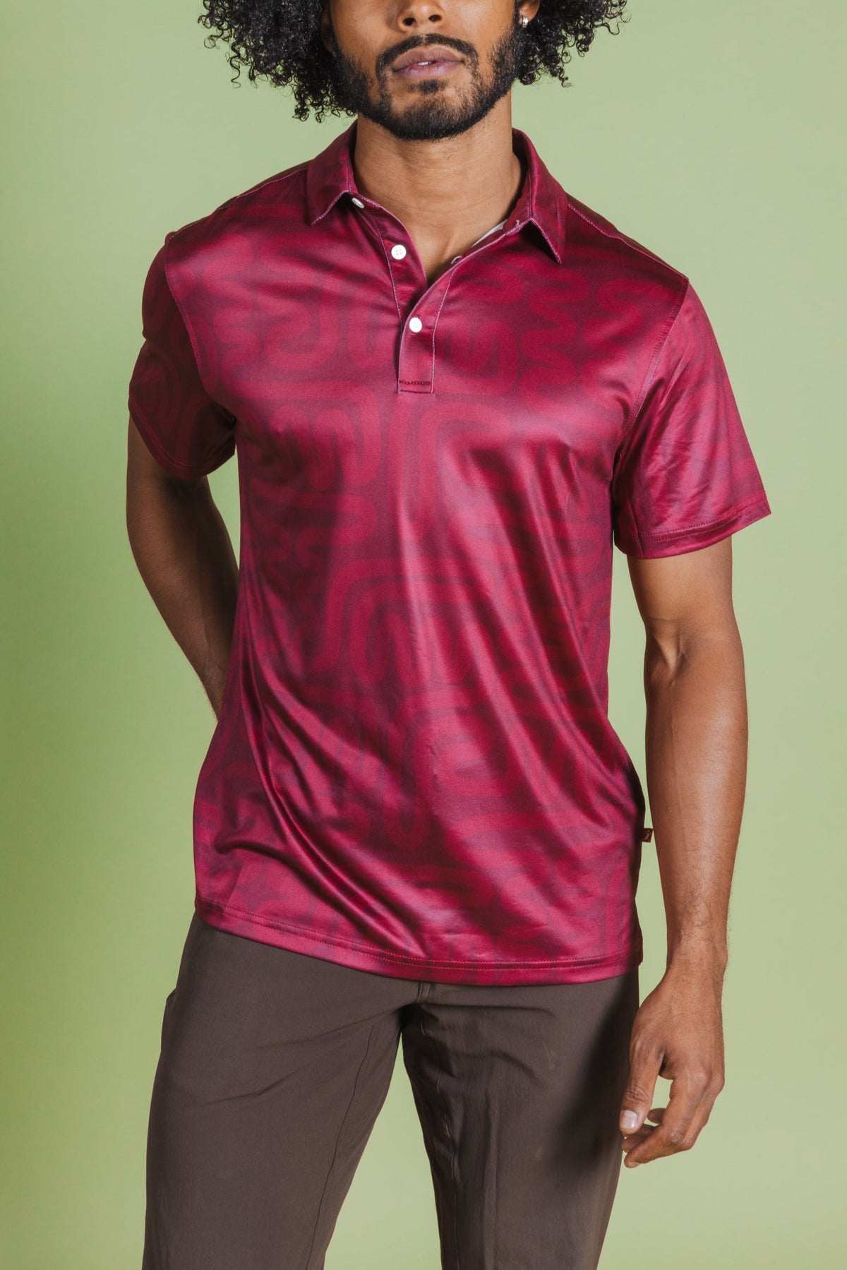 The Finish Line | Red Abstract Men’s Polo - Shinesty