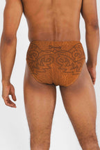 The Reverse Chaps | Western Faux Cracked Leather Ball Hammock® Pouch Swim Brief - Shinesty