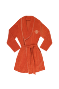 The Mile High Club | Rust Orange Embroidered Terry Cloth Robe - Shinesty