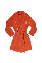 The Mile High Club | Rust Orange Embroidered Terry Cloth Robe - Shinesty